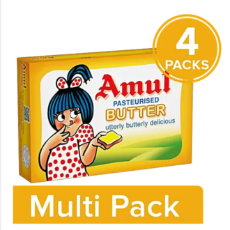 Amul Butter - Pasteurized, 4x100 g Multipack