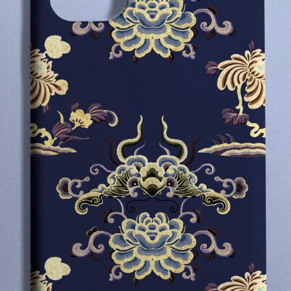 Luxury Blue & Gold Mandarin-Inspired iPhone 16 Case - Elegant Protection