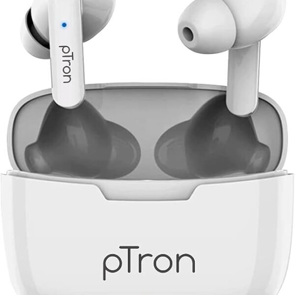 pTron Bassbuds Duo in Ear Earbuds with 32Hrs Total Playtime, Bluetooth 5.1 Wireless, Stereo Audio, Touch Control TWS, with...