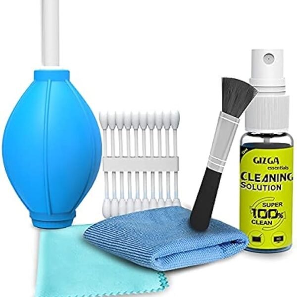 Gizga Essentials Professional 6-in-1 Cleaning Kit for Cameras & Sensitive Electronics (Includes: Air Blower, Cotton Swabs,...