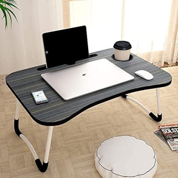 Yogi MART Foldable Wooden Laptop Bed Tray Table, Multifunction Lap Tablet Desk with Cup Holder, Perfect for Eating Breakfa...