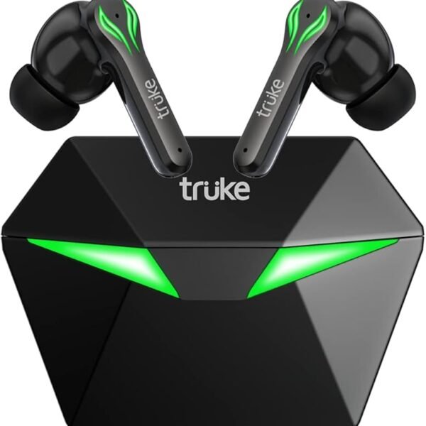 truke Buds BTG 1 Bluetooth Truly Wireless Gaming in Ear Earbuds with (ENC) & Quad MEMS Mic for Clear Calls, 13mm Titanium ...