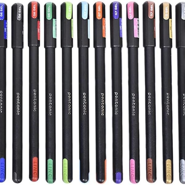 Pentonic Multicolor Gel Pen With Hard Box Case | 0.6 mm-1.0 mm | Sleek Matt Finish, Featherlite feel | Waterproof Gel Ink,...