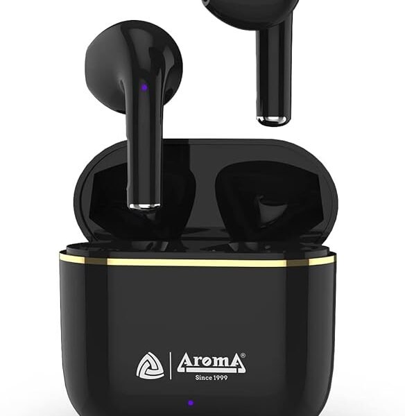Aroma NB140 Dhamaal 24 Hours* Playtime | Deep Bass | Made in India | TrueWireless Bluetooth Headset (Black)