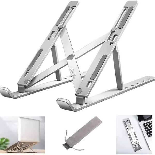 MINIMART Aluminum Tabletop Laptop Stand Ergonomic Foldable Portable Laptop Stand Holder Compatible for MacBook, HP, Dell, ...