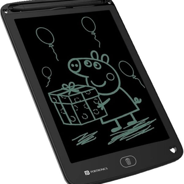 Portronics Portable RuffPad E-Writer 21.59Cm (8.5-inch) LCD with App Support, 4 Magnet, Stylus Drawing Handwriting Board, ...