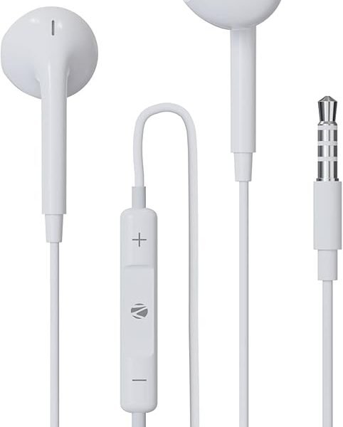 Zebronics Zeb-Buds 30 3.5Mm Stereo Wired In Ear Earphones With Mic For Calling, Volume Control, Multifunction Button, 14Mm...