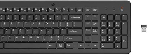 HP 330 Wireless Black Keyboard and Mouse Set with Numeric Keypad, 2.4GHz Wireless Connection and 1600 DPI, USB Receiver, L...