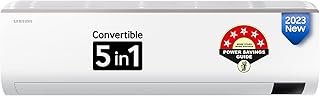 Samsung 1.5 Ton 5 Star Inverter Split AC (Copper, Convertible 5-in-1 Cooling Mode, Anti-Bacteria, 2023 Model AR18CYNZABE W...