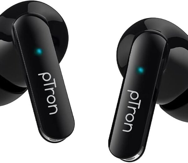 pTron Bassbuds Duo in Ear Earbuds with 32Hrs Total Playtime, Bluetooth 5.1 Wireless, Stereo Audio, Touch Control TWS, with...