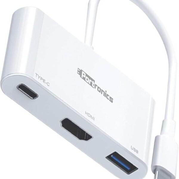 Portronics C-Konnect, 3-in-1 USB Type C Adapter to Project Screen of Your USB Type-C Enabled Device on a Large Screen of A...