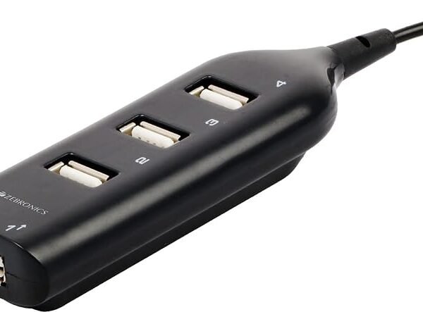 Zebronics ZEB-90HB USB Hub, 4 Ports, Pocket Sized, Plug & Play, for Laptop & Computers