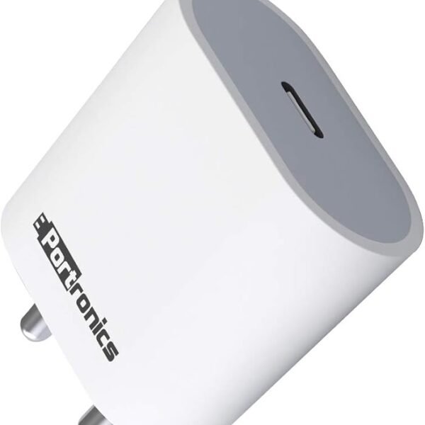 Portronics Adapto 20 Type C 20W Fast PD/Type C Adapter Charger with Fast Charging for iPhone 12/12 Pro/12 Mini/12 Pro Max/...
