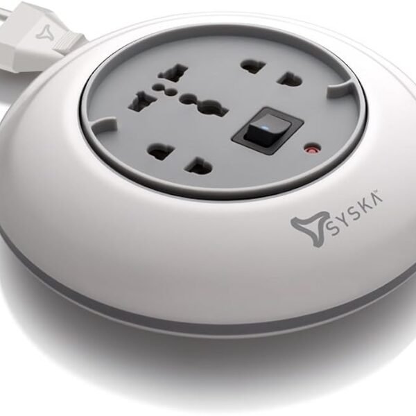 SYSKA PW-0301 Power Wheel - Extension Board, Grey and White, 1500 watt, 240V, 4m Wire