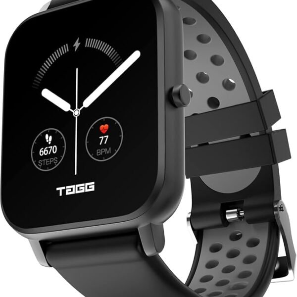 TAGG Verve Sense Smartwatch with 1.70'' Large Display, Real SPO2, and Real-Time Heart Rate Tracking, 7 Days Battery Backu...