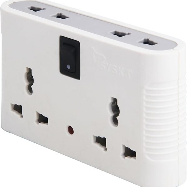 Syska 4 Way Power Plug Adapter (White) (1)