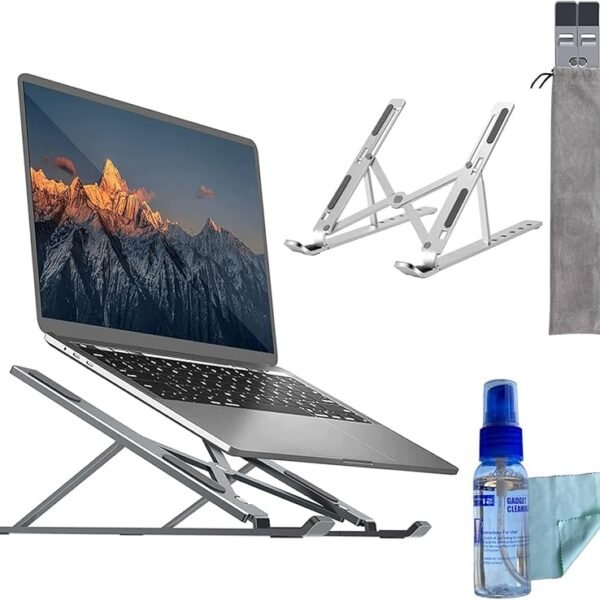 smashtronics - Adjustable Aluminum Laptop Stand - Foldable, Ventilated, Portable Stand for Desk & Tabletop, Compatible wit...