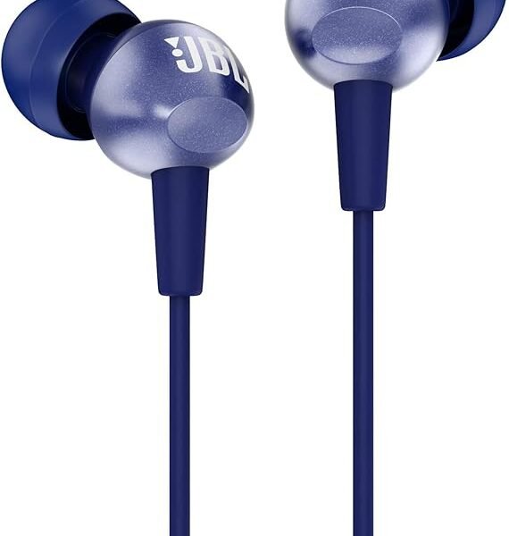 JBL C200SI, Premium in Ear Wired Earphones with Mic, Signature Sound, One Button Multi-Function Remote, Angled Earbuds for...