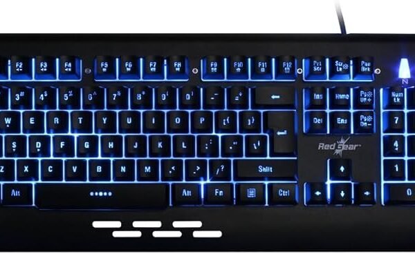 Redgear Blaze Semi-Mechanical wired Gaming keyboard with 3 colour backlit, full aluminium body & Windows key lock for PC (...