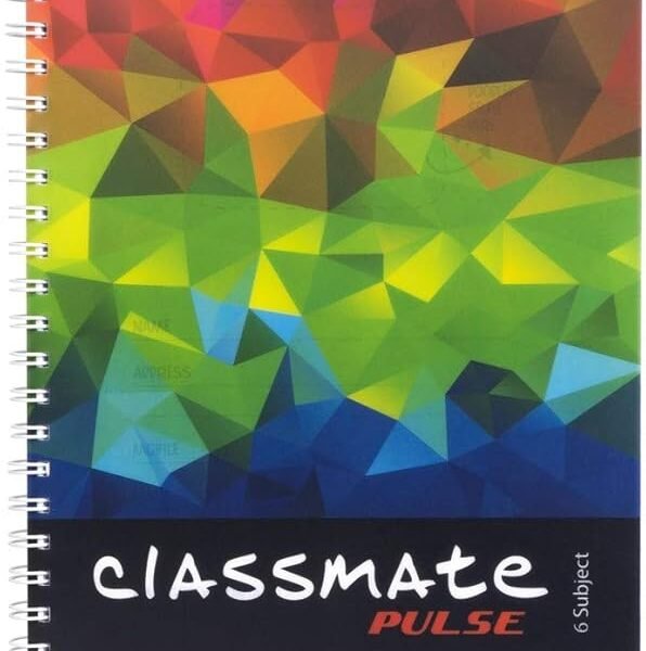 Classmate Soft Cover 6 Subject Spiral Binding Notebook, Single Line, 300 Pages
