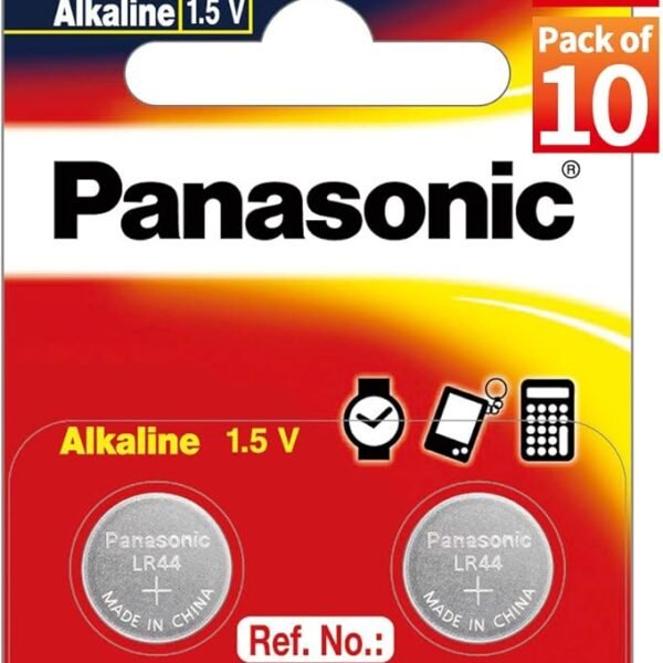 Panasonic LR44 Alkaline Coin Battery - Pack of 10