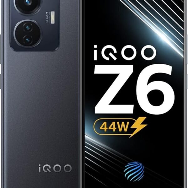 iQOO Z6 44W by vivo (Raven Black, 4GB RAM, 128GB Storage) | 6.44" FHD+ AMOLED Display | 50% Charge in just 27 mins | in-Di...
