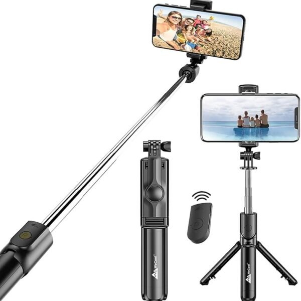 WeCool Bluetooth Extendable Selfie Sticks with Wireless Remote and Tripod Stand, 3-in-1 Multifunctional Selfie Stick with ...