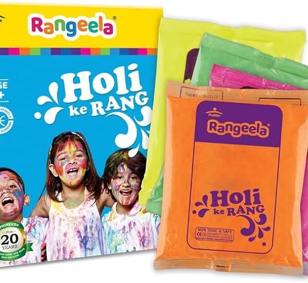 Pidilite Rangeela Holi Ke Rang - 4 Fluorescent Shades of Holi Colours (Floro Pink, Floro Yellow, Floro Orange, Floro Gree...