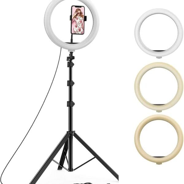 Tygot 10 Inches Big LED Ring Light for Camera, Phone tiktok YouTube Video Shooting and Makeup, 10" inch Ring Light with 7 ...
