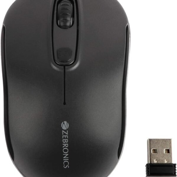 ZEBRONICS Zeb-Dash Plus 2.4GHz High Precision Wireless Mouse with up to 1600 DPI, Power Saving Mode, Nano Receiver and Plu...