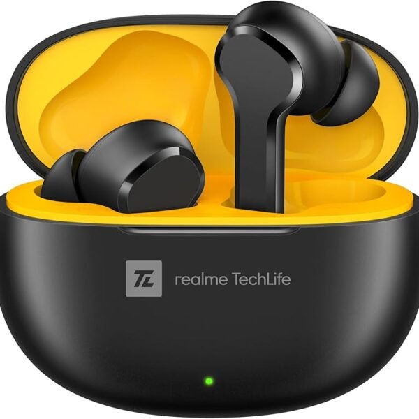 realme TechLife Buds T100 Bluetooth Truly Wireless in Ear Earbuds with mic, AI ENC for Calls, Google Fast Pair, 28 Hours T...