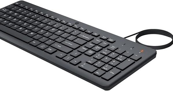 HP 150 Wired Keyboard, Quick, Comfy and Ergonomically Design, 12Fn Shortcut Keys, Plug and Play USB Connection and LED Ind...
