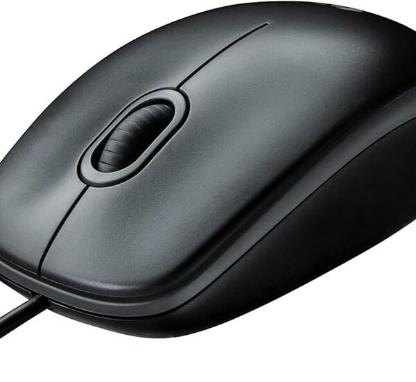 Logitech B100 Wired USB Mouse, 3 yr Warranty, 800 DPI Optical Tracking, Ambidextrous PC/Mac/Laptop - Black