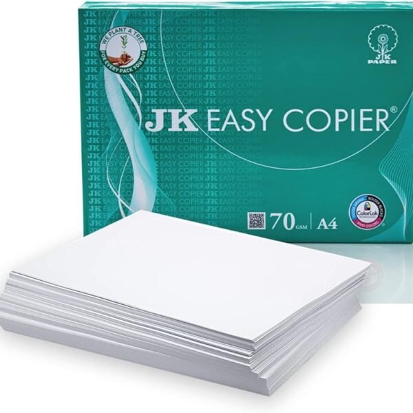 JK Easy Copier Paper | A4 Size | 70 GSM | 500 Sheets | White Paper, 1 Ream | For Laserjet & Inkjet Printer | Fast Drying |...