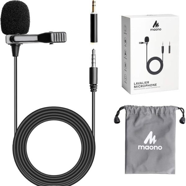 MAONO AU-400 Lavalier Auxiliary Omnidirectional Microphone (Black)