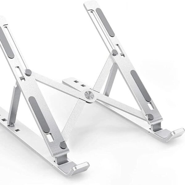 STRIFF Laptop Tabletop Stand, Fold-Up, Adjustable, Ventilated, Portable Holder For Desk, Aluminum Foldable Laptop Ergonomi...