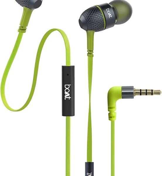 boAt Bassheads 220 Wired in Ear Earphones(Indi Lime)