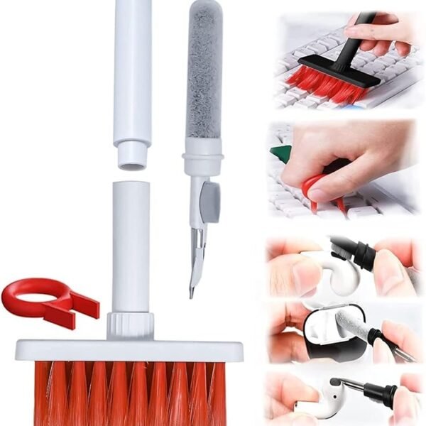 Sounce Cleaning Soft Brush Keyboard Cleaner 5-in-1 Multi-Function Computer Cleaning Tools Kit Corner Gap Duster Keycap Pul...