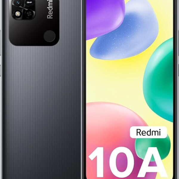Redmi 10A (Charcoal Black, 4GB RAM, 64GB Storage) | 2 Ghz Octa Core Helio G25 | 5000 mAh Battery | Finger Print Sensor | U...