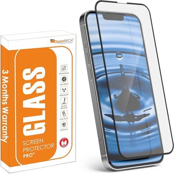 OpenTech® Military-Grade Tempered Glass Screen Protector Compatible for iPhone 13/13 Pro / 14 with Edge to Edge Coverage a...