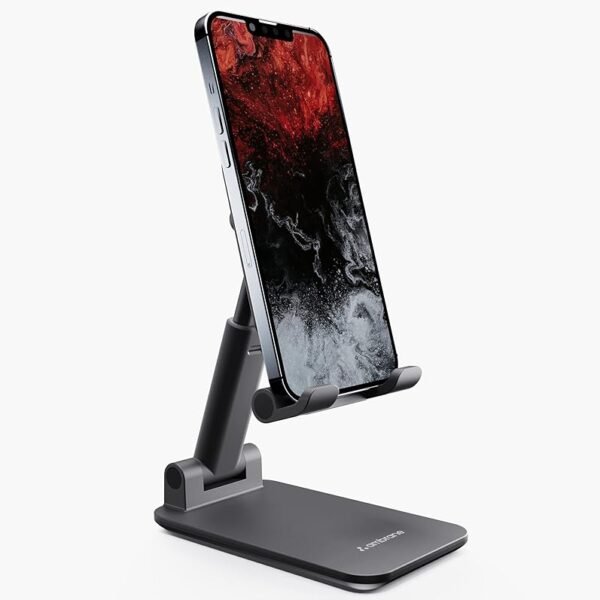 Ambrane Mobile Holding Tabletop Stand, 180 Perfect View, Height Adjustment, Wide Compatibility, Multipurpose, Anti-Skid De...