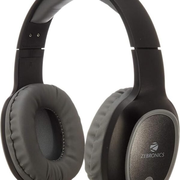 ZEBRONICS Zeb-Thunder Bluetooth Wireless Over Ear Headphone FM, mSD, 9 hrs Playback with Mic (Black)