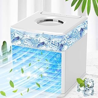 Small Personal Air Conditioners Mini Air Conditioner Portable AC Fan with 3 Wind Speed & Humidifier & 7 Colorful Nightligh...