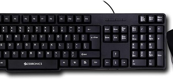 Zebronics Wired Keyboard and Mouse Combo with 104 Keys and a USB Mouse with 1200 DPI - JUDWAA 750