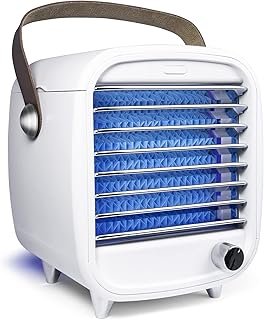 DEMEYATH Portable Air Conditioner Fan Small USB Desktop Air Cooler Fan USB Personal Cooling Fan with Night Light Built-in ...