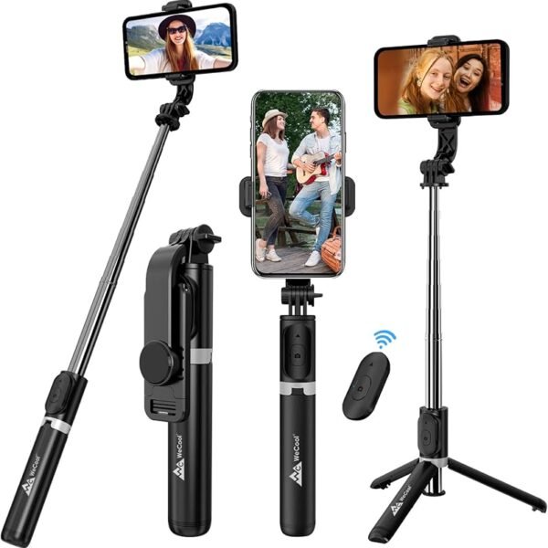 WeCool S2 Bluetooth Extendable Selfie Stick with Wireless Remote, 103 Cms Long Selfie Stick , Adjustable and Rotatable Des...
