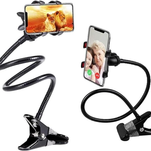 SWAPKART Flexible Mobile Tabletop Stand, Metal Built, Heavy Duty Foldable Lazy Bracket Clip Mount Multi Angle Clamp for Al...