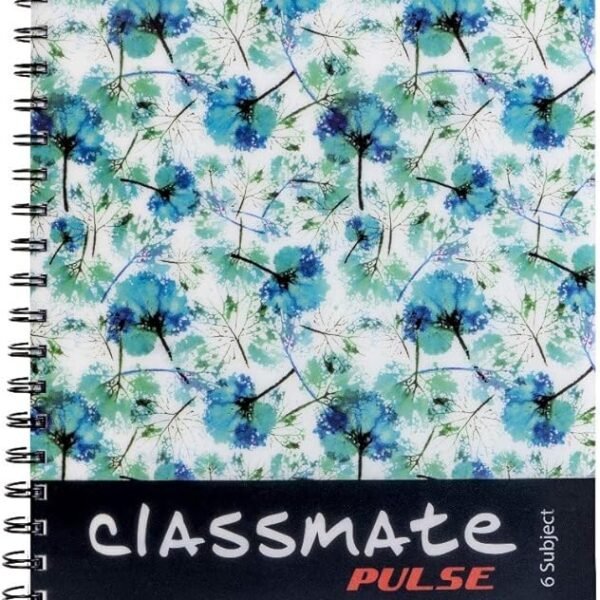 Classmate 2100117 Soft Cover 6 Subject Spiral Binding Notebook, Single Line, 300 Pages