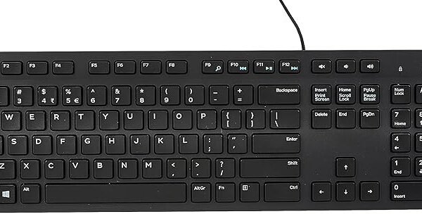 Dell Kb216 Wired Multimedia USB Keyboard with Super Quite Plunger Keys with Spill-Resistant  Black