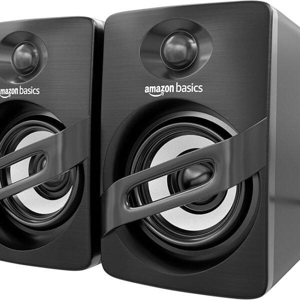 Amazon Basics Portable Multimedia Speaker| Suitable for Laptop & Desktop (Black) | USB 2.0 | Deep Bass